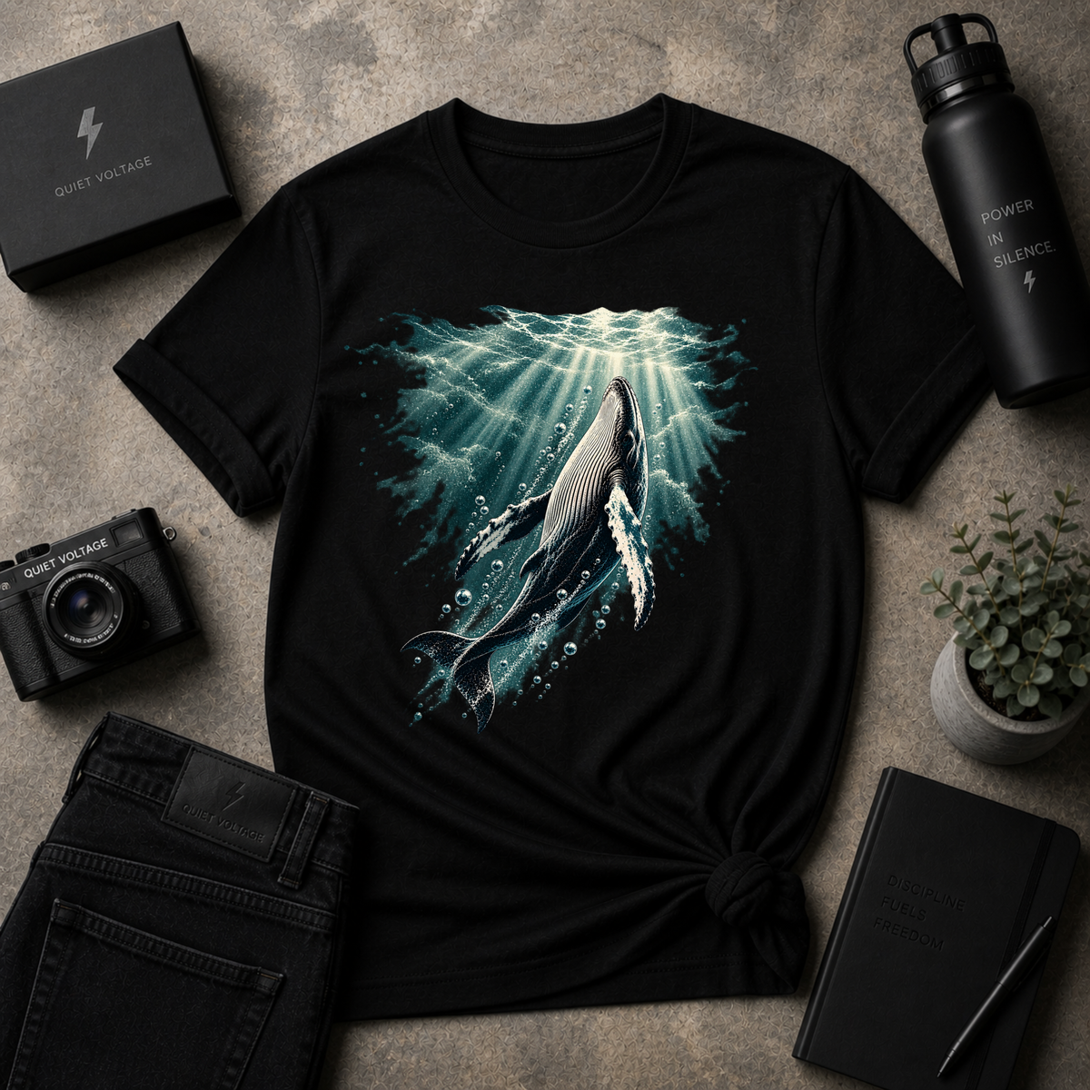 Whale Toward Light Tee