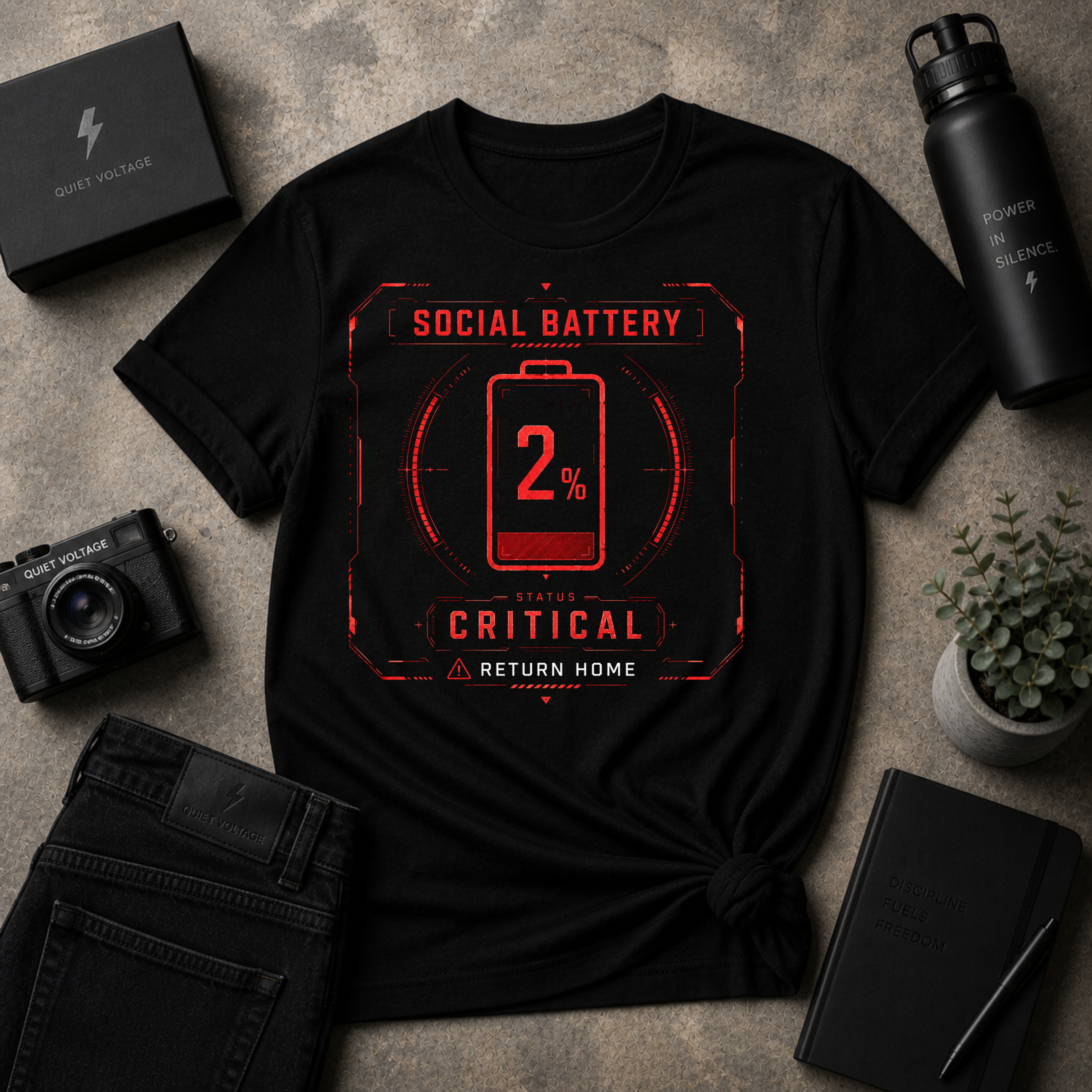 Social Battery 2% Tee