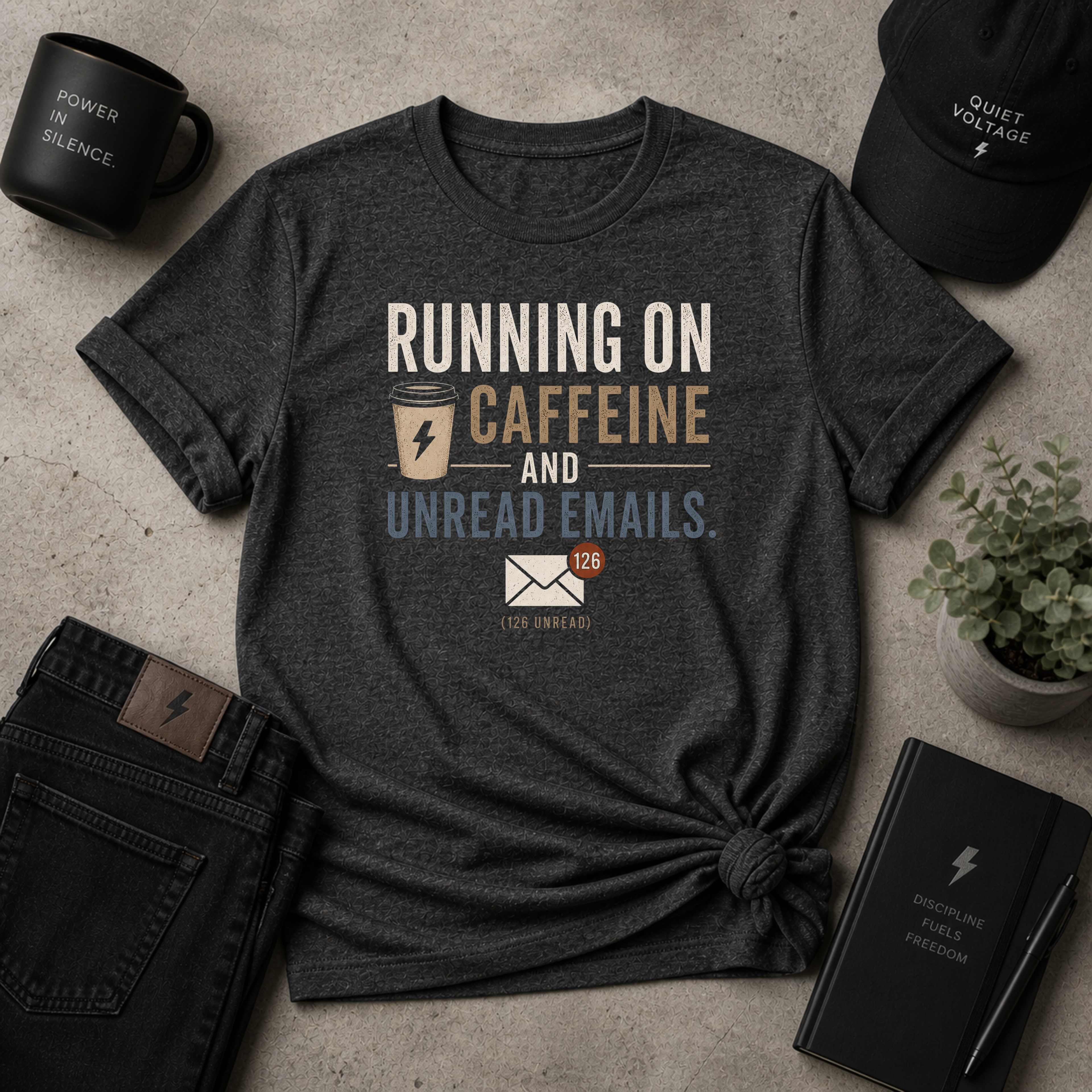 Caffeine & Unread Emails Tee