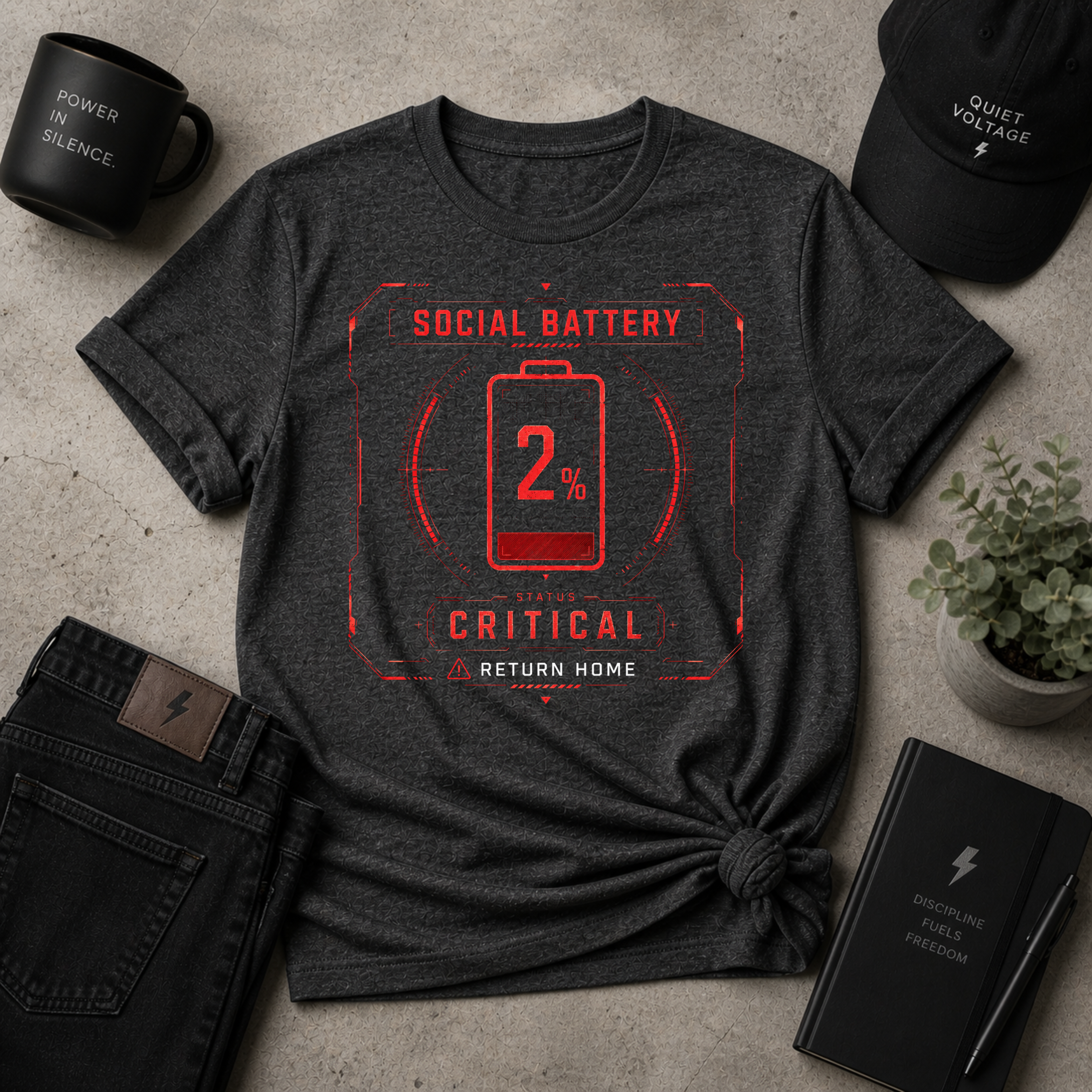 Social Battery 2% Tee
