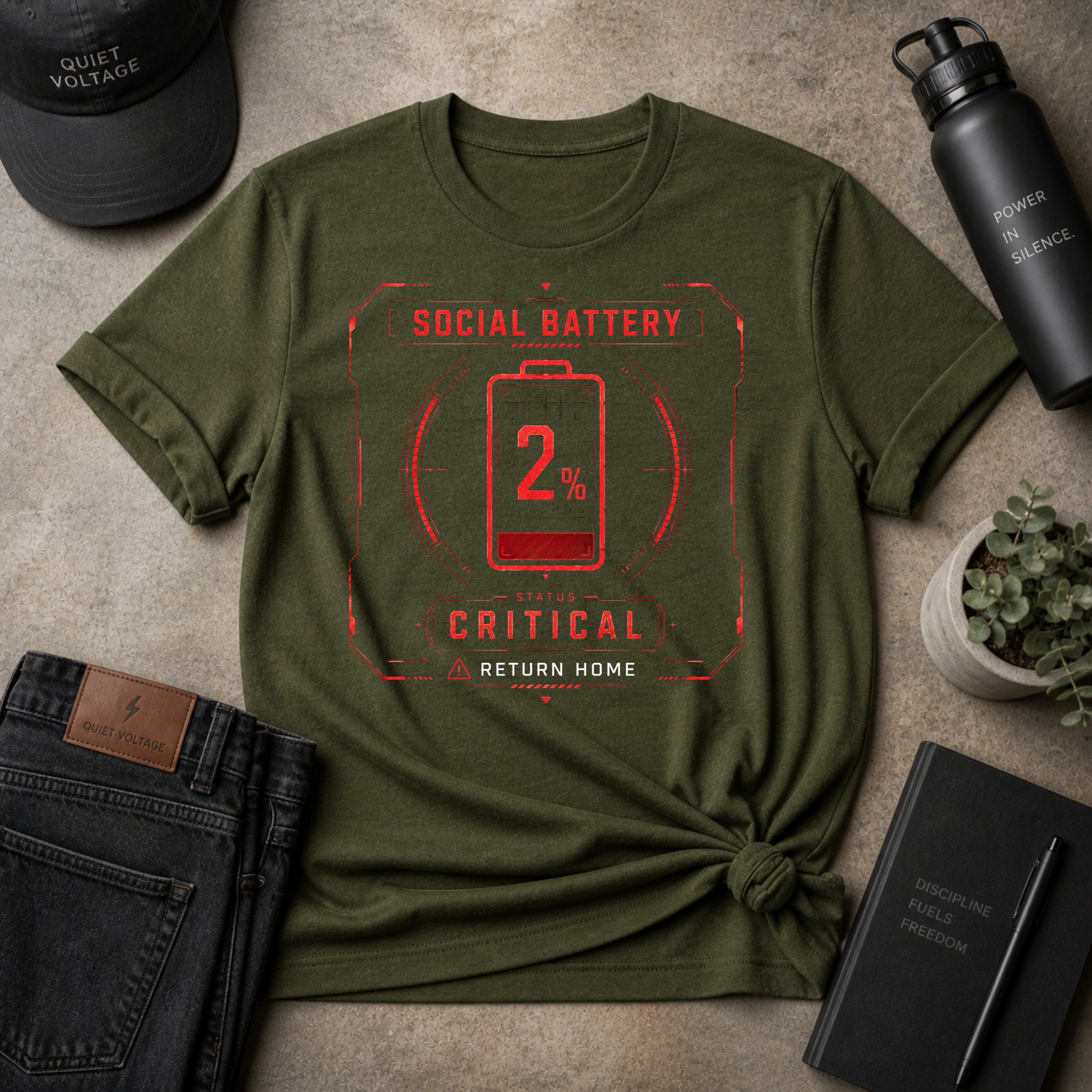 Social Battery 2% Tee