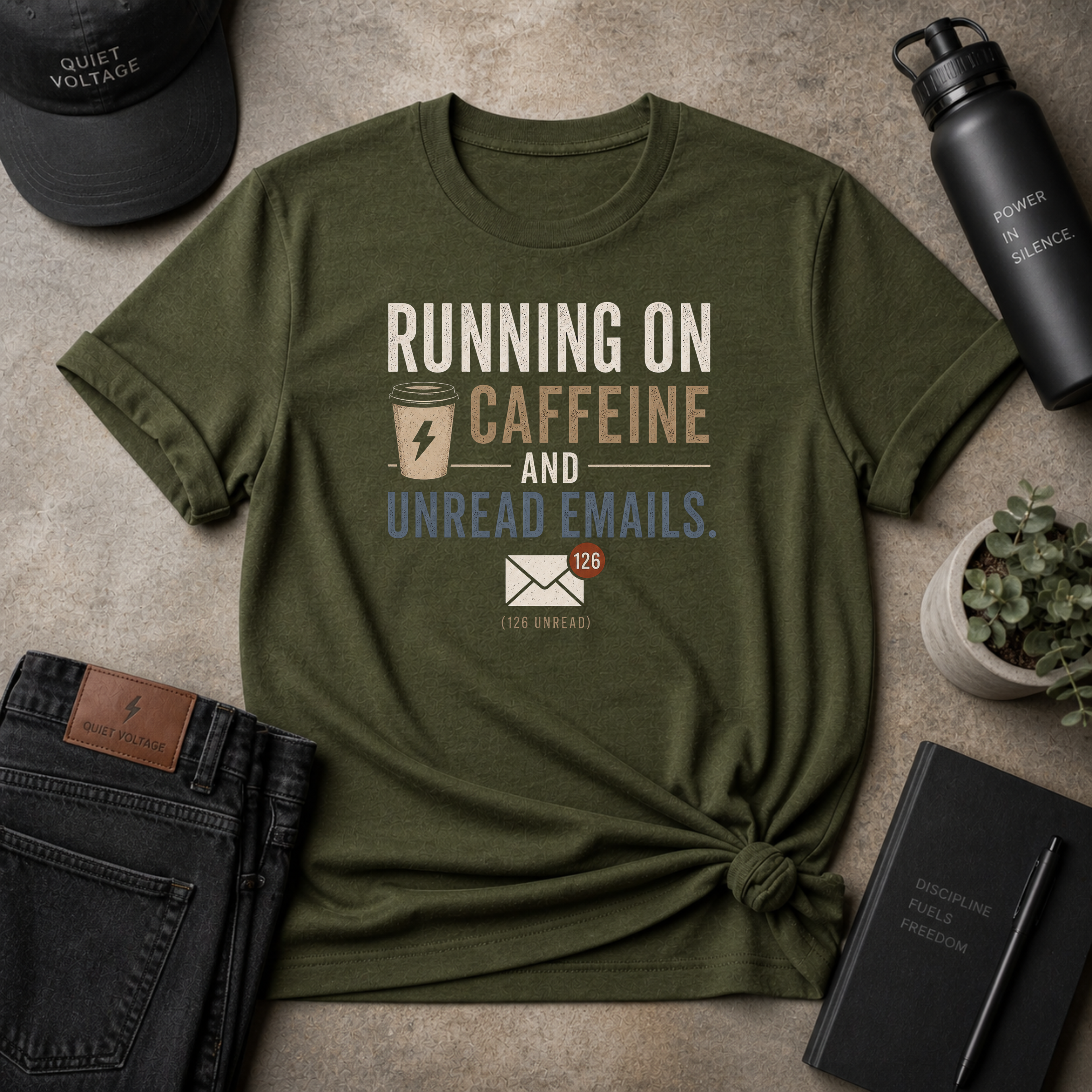 Caffeine & Unread Emails Tee