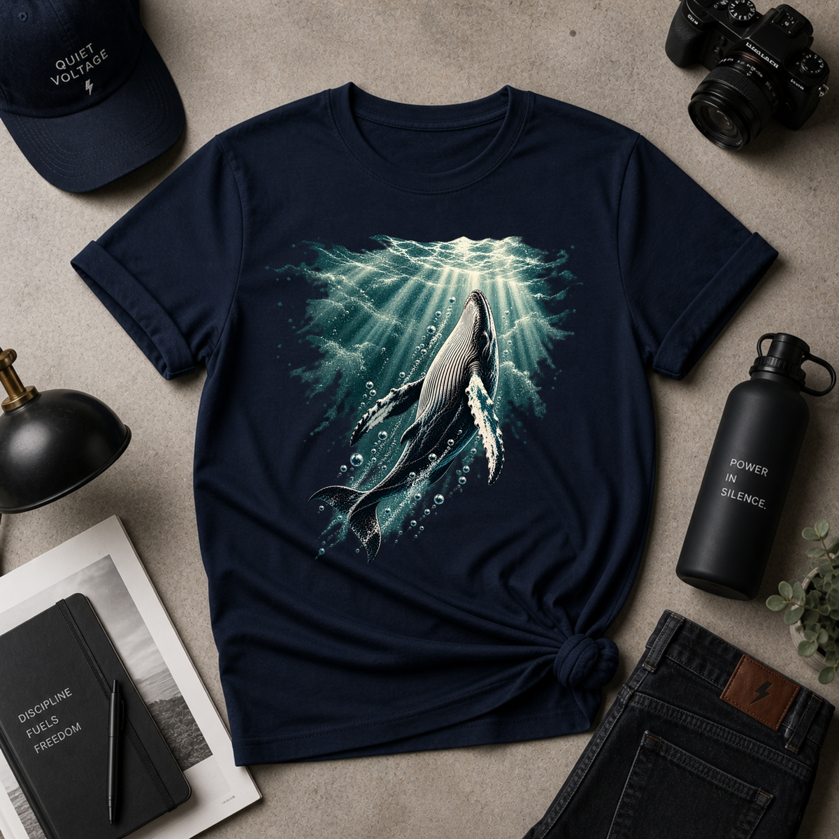 Whale Toward Light Tee